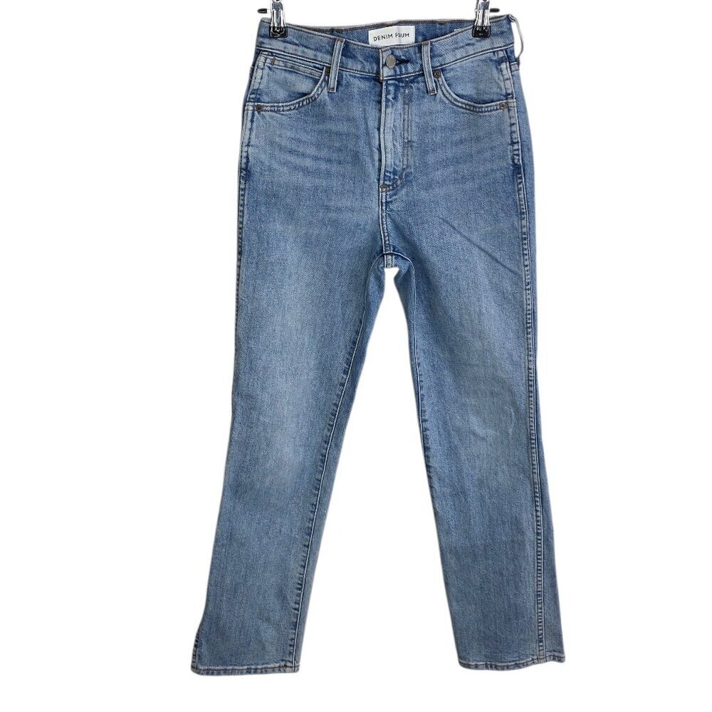 Denim Forum The Cowgirl High Rise Boot Jeans, Denim, Cotton, Zip Fly, Size 25